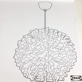 Ikea VINDKAST Decorative Ceiling Pendant Textile Lamp White 20" New