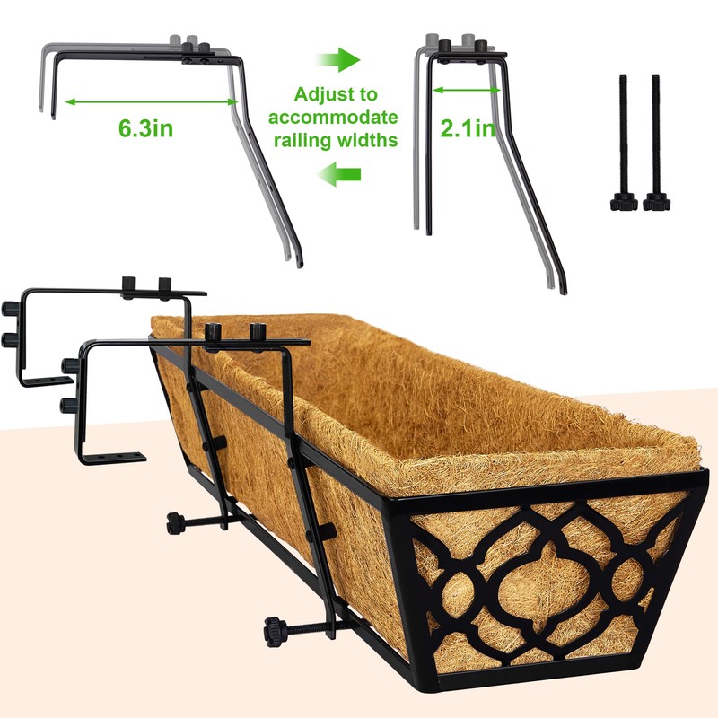 Y&M 4pcs 30" Horse Trough Window Boxes with Coconut Coir
