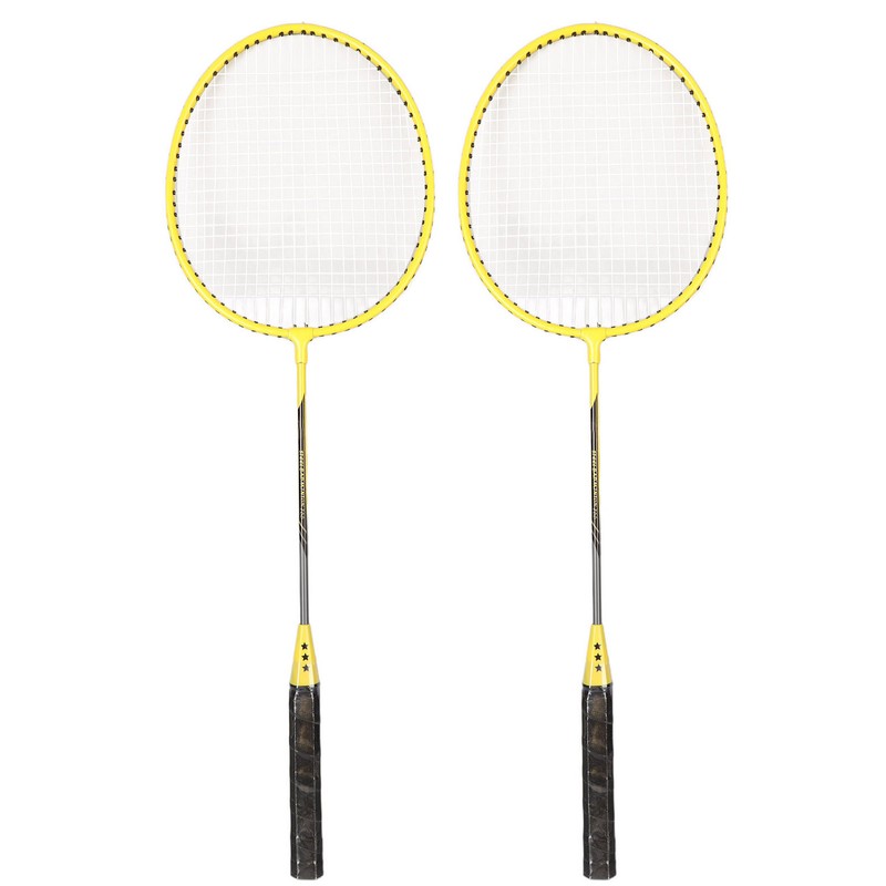 Badminton Rackets Iron Alloy Lightweight Badminton Racquets with 3 Balls