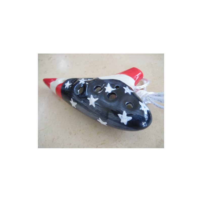 Utopia the Stars and Strips patriotic ceramic Ocarina Soprano G