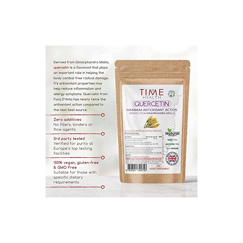 Quercetin Capsules - Naturally Derived - Maximum Antioxidant Action -