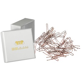 HAARallerliebst® Hair Pins Brown Pack of 50, 5 cm Including Storage Box - U Shape Hair Clips - Hair Forks for Women Girls Hair Pin Hair Accessories (Brown; Box Colour: White)