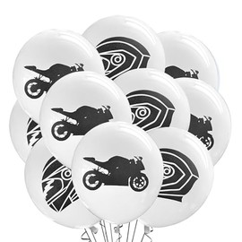 Malayan Products Motorcycle Balloons 12 Count Latex, Streetbike Birthday Decorations, 600cc 1000cc Theme, Motorsports Event Party, 12Inch Standard Size (Mix 1)