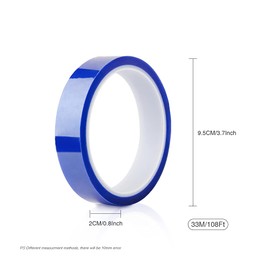 PYD Life 4 Rolls 0.8 Inch x 108 Ft Sublimation Blanks Thermal Heat High Temp Resistant Tape Up to 250 C(480 F) for Sublimation Tumblers Cups T-Shirts Printing