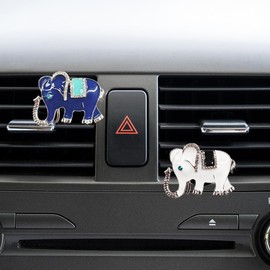 2PCS Bling Elephant Car Dashboard Air Vent Trim Clips, Crystal Rhinestone Car Diffuser Air Fresheners Clip, Cute Animal Car Interior Decoration Charm Accessories for Women Girls (Elephant)