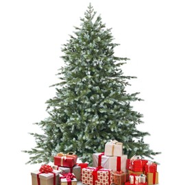 DORTALA Artificial Christmas Tree, 6FT Evergreen Xmas Tree with 892 Branch Tips, Foldable Metal Stand, Green