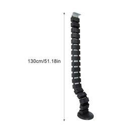 Cable Guide for Height-Adjustable Desks Flexible Cable Hose Length 1300 mm Cable Management Square Slim Black