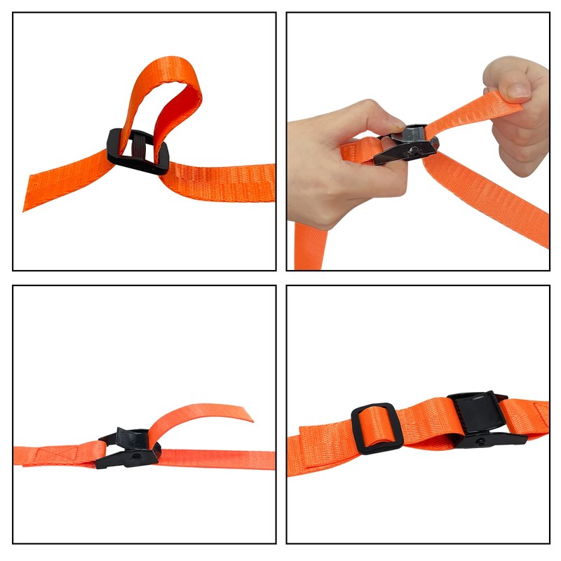 Socpuro Cargo Tightening Belt, 6.6 ft (2 m), Cam Buckle,