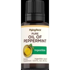 Piping Rock Peppermint Oil | .5 fl oz | Ingestible Liquid Drops | Edible | by Piping Rock