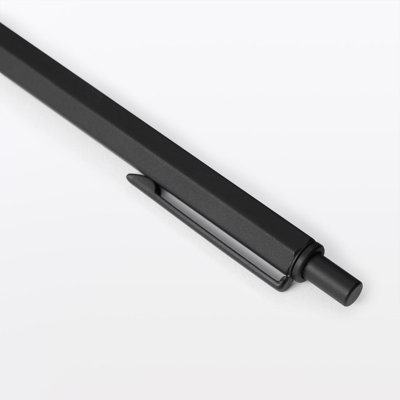 MUJI Aluminum Hex Ballpoint Pen, Black, 0.7mm, Needle Type 23079945