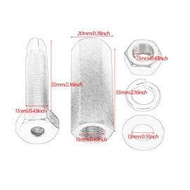 OSBUN 1x 1/4" Flags Quick Release Flag Pole Holder For ATV UTV Motorcycle / Cars Black