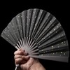 FEGVE Titanium Black Folding Fan Men's Collapsible Gentleman's Kimono Japanese