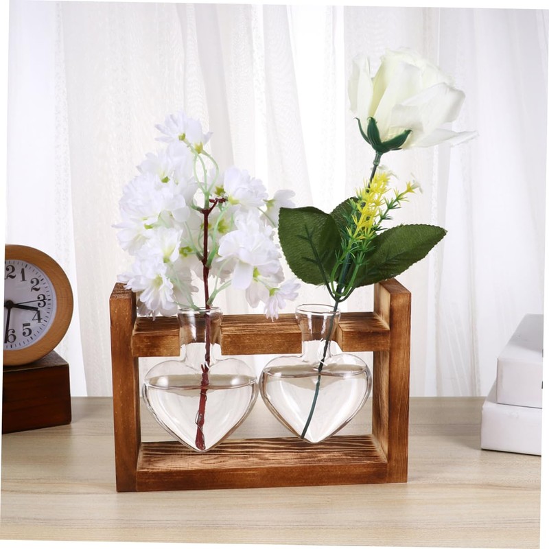 MERRYHAPY 2pcs Heart Vases Hydroponic Plant Vase Decor Container for