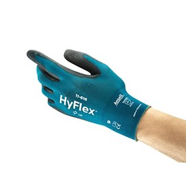 Ansell HyFlex 11-616 Ultra-Thin Work Gloves in Nylon, Multi-Purpose Protection Glove for Professionals, DIY, Industrial, Mechanics, Durable PPE Workwear, Men Women, Blue, Size M (12 Pairs)