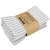 INFEI Plain Striped Cotton Linen Blended Dinner Cloth Napkins -