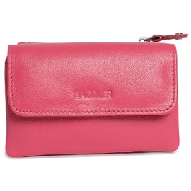 Real Leather Flapover Coin & Card Purse – RFID-Blocking Small Wallet for Women with Zip | Credit Card Size |SADDLER