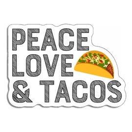 Peace Love & Tacos Sticker Decal Custom Design (5" x 3.5")