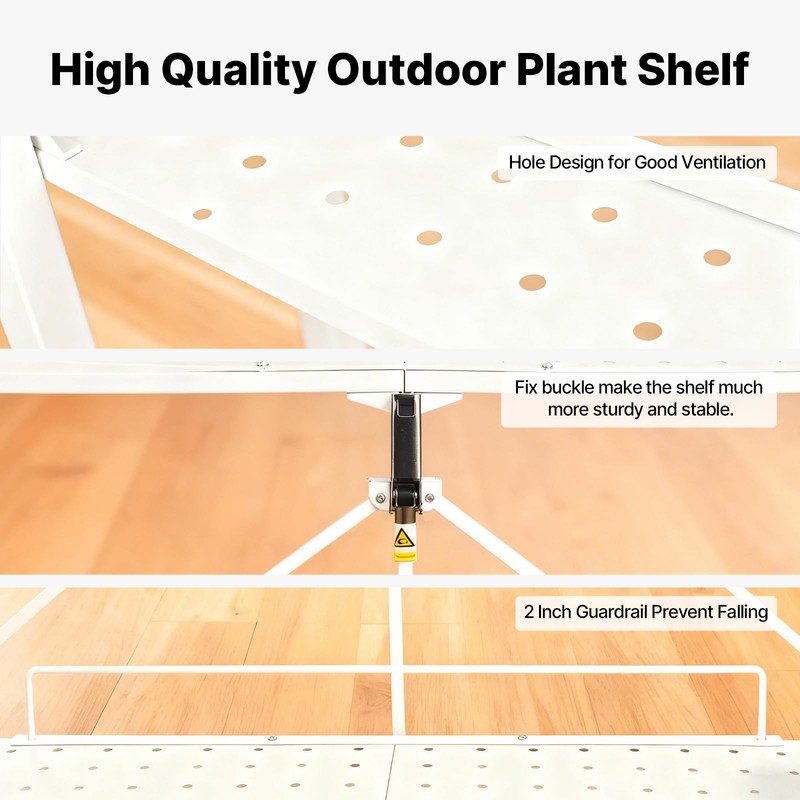 HomiShare 4-Tier Foldable Plant Stand with Wheels, No Tools Assembly,