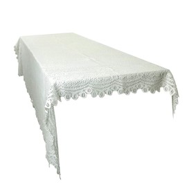 mookaitedecor Beige Large Tablecloth Rectangular,Table Cloth Polyester Lace for Wedding Party Kitchen
