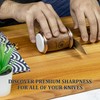 Rolling Knife Sharpener Wooden Kit - Roller Wheel Sharpener with