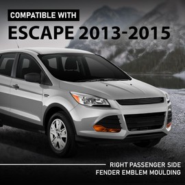 LQI Fender Vent Insert Molding Trim Right Passenger Side Compatible with Ford Escape 2013-2015 FO1267100, CJ5Z16228AB Chrome Moulding