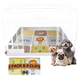 Washable Pee Pads with 4 Clips,39"x39",2-Pack,Quick-Absorbent Leakproof Non-Slip Reusable,for Potty Training&Disabled Dog,Fits 36" 4-Panel Playpens,Beds,Cars&Sofas,(Playpen Not Included)