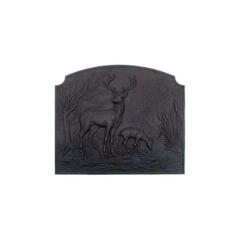 Minuteman International Deer Cast Iron Fireback, Black