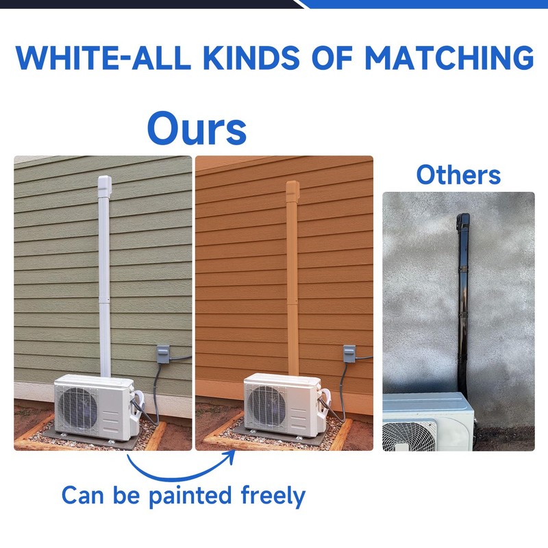 Cestluck 3'' 14 Ft Mini Split Line Set Cover, PVC