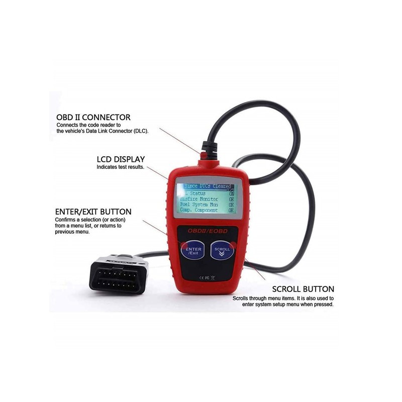 OBD2 Fault Diagnostic Device, Code Reader, DTC Definition/Code Eraser, Scanning
