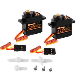DSPOWER 2PCS 9g Micro Servo,12g Mini Servo Motor Full Metal Gear for RC Helicopter Airplane Boat Controls, for 450 Helicoper 1/24 SCX24 WLtoys WPL RC Car