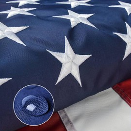 American Flag 3x5FT Outdoor Heavy Duty, American Flag with Embroidered Stars, Heavy 210D Oxford Flag, Sewing Stripes, Brass Buckles, Bright Colors Outdoor and Indoor, All Weather Protection