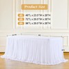 Besutolife White Tulle Tablecloth for Rectangle Tables 6ft 3 Sides