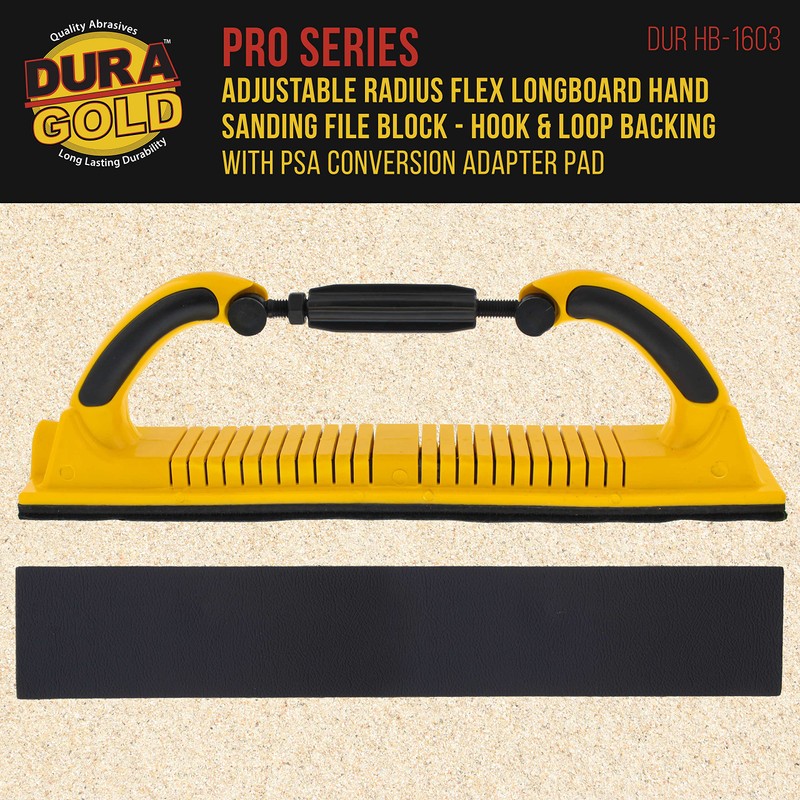 Dura-Gold Pro Series Adjustable Radius Flex Longboard Hand Sanding File
