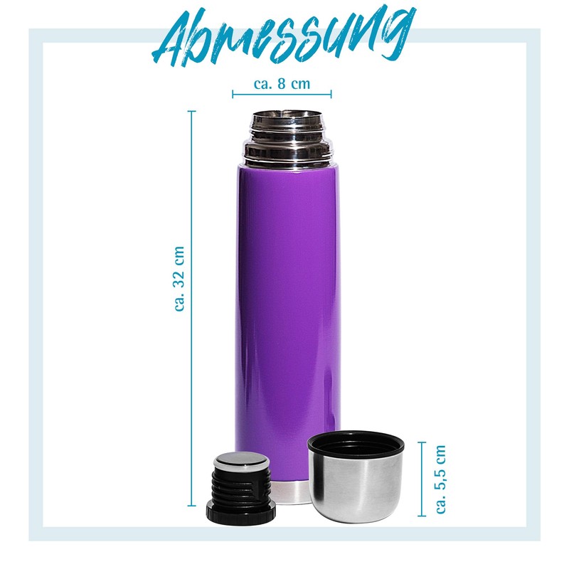 GRÄWE Thermos Flask, Stainless Steel Drinking Bottle, 1 Litre, Thermos