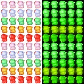 Simgoing 100 Pcs Capybara Figurines Mini Capybara Resin Figurines Capybara Figure Ornament Miniature Animal Desktop Tabletop Outdoor Craft Decor for Garden Accessories (Luminous Style)