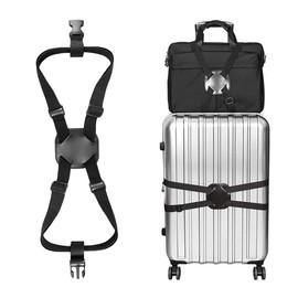 LAKNUY 2-Pack Travel Luggage Bag Bungee Suitcase Adjustable Belt，Luggage Straps Suitcase Straps，Adjustable Portable Travel Luggage Accessories（2-Pack Black）