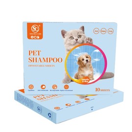 Eco-Friendly Pet Shampoo Sheets - Pack of 10 Sheets, Ultra-Convenient, Hypoallergenic Sheets for Gentle and Effective Pet Cleaning, Featuring Moisturizing and Deodorizing Benefits, by Soluble Care