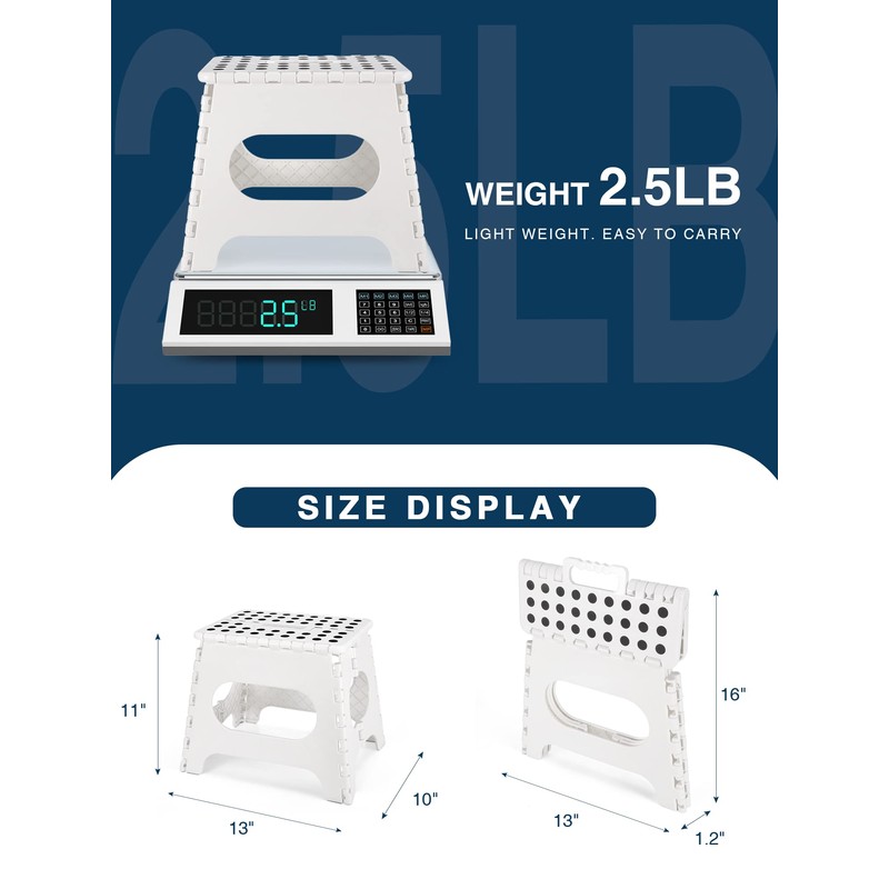 Dyforce Non-Slip Folding Step Stool - 11 inch Height Premium