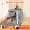 Stainless Steel Litter Box with Lid, High Sided Enclosed Metal