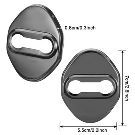 TOMALL 4pcs Car Door Lock Latches Cover Protector Compatible with Toyota 86 Camry Tacoma RAV4 Corolla Highlander Tundra Prius CHR Avalon Accessories Stainless Steel Car Door Lock Decorations (Black)