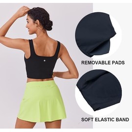 PINSPARK Women's Sports Bra Without Underwire Removable Padded Sports Bustier Breathable U-Back Yoga Bra Crop Tops Running Jogging Fitness Sports Bra Top, black