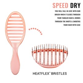 Wet Brush Speed Dry Hair Brush - Coral (Osmosis) - Vented Design and Ultra Soft HeatFlex Bristles Are Blow Dry Safe With Ergonomic Handle Manages Tangle and Uncontrollable Hair - Pain-Free