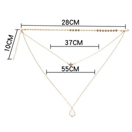 Yienate Boho Multilayer Opal Necklace Round Sequins Choker Gold Chain Peace Dove Bird Opal Drop Pendant Charm Layered Necklace Jewelry for Women and Girls