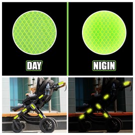 Yuanchu 36Pcs Warning Reflective Stickers, Safety Reflective Sticker Super Reflection Warning Dot Reflective Tape Waterproof Reflective Strips For Clothing Car Bike Motorcycle Driveway Markers(Yellow)