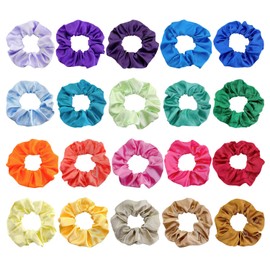 Pack of 20 Plain Hair Bobbles Elastic Hair Bobbles Satin Hair Bobbles Women's Hair Accessories Hair Fixing Tools