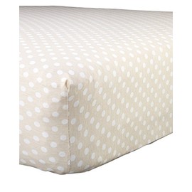 Abstract Super Soft Fitted Crib Sheets – 100% Jersey Cotton – for Boys and Girls - 28” x 52” Fits Full Size Crib and Toddler Bed Mattresses - Covered Elastic Hem – Beige Polka Dot
