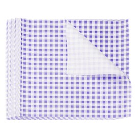 HARFINGTON 500pcs Square Checkered Wax Paper Sheets 14.96" x 14.96" Oil-absorbing Dry Food Wrapping Paper for Sandwich Baking Paper Liners Picnic Basket Bread Hamburger Wrap Kitchen, Purple