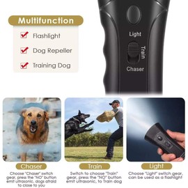Amazingbuy Ultrasonic Dog Trainer Device Electronic Dog Deterrent/Dog Barking Control Devices Training Tool Stop Barking Sonic Dog Repeller (Black)