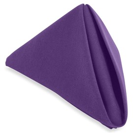 Purple Cloth Napkins – 100 Pack of 20” Large Dinner Table Linen - Easy Care and Perfect for Restaurant, Hotel, Wedding or Catering – Commercial Quality neatly Hemmed Napkins in Premium Fabric