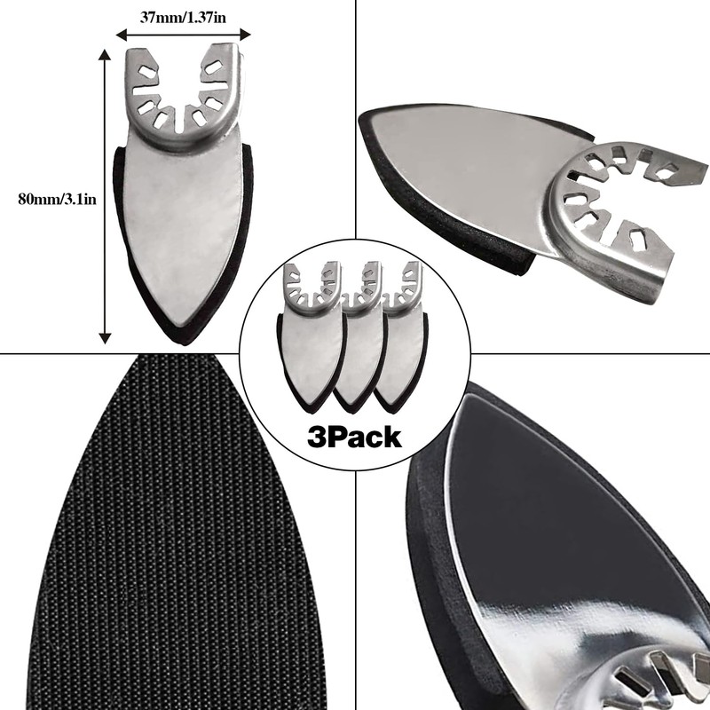 156Pcs Oscillating Tool Sanding Pad Kit, 3Pcs Triangle Sanding Pads
